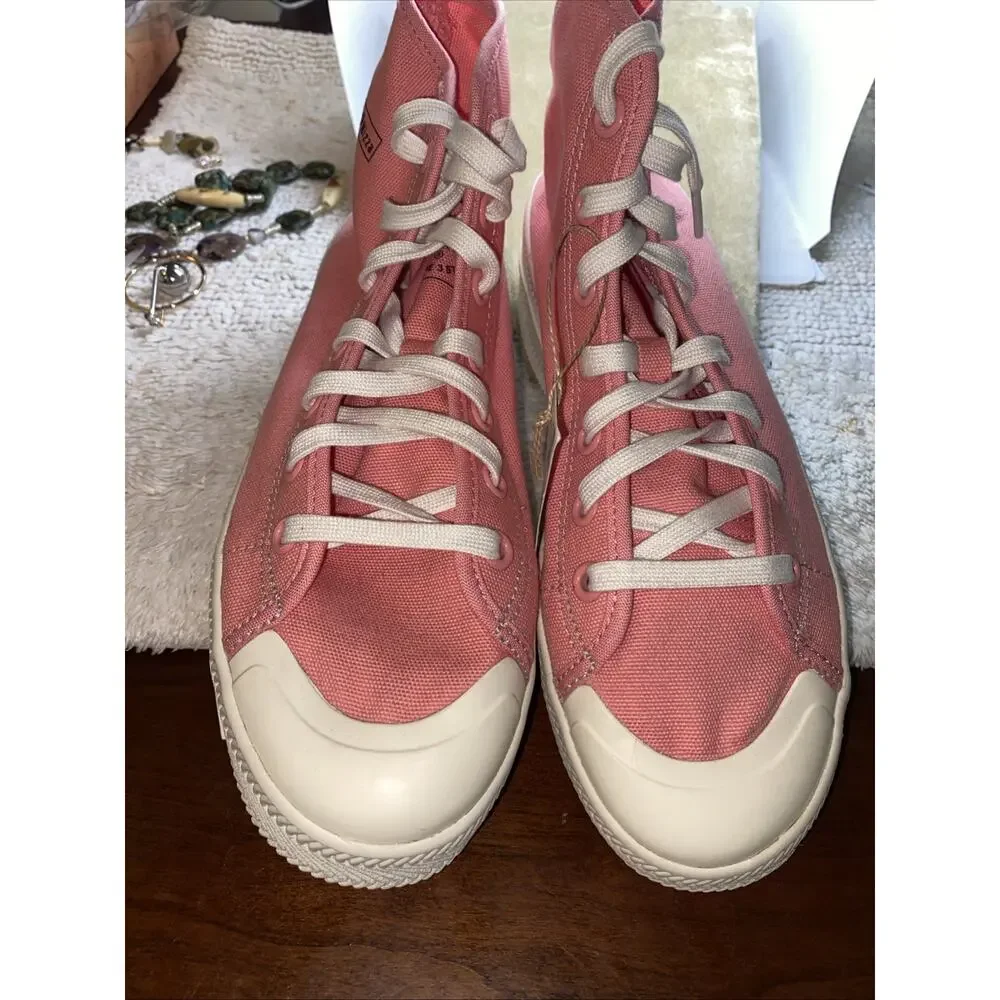 Adidas Nizza 2 Canvas High Top Sneaker Pink White Platform Mens 6.5 Woman’s 8